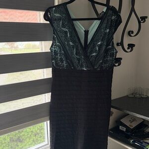 Elegant Black and Teal Dress